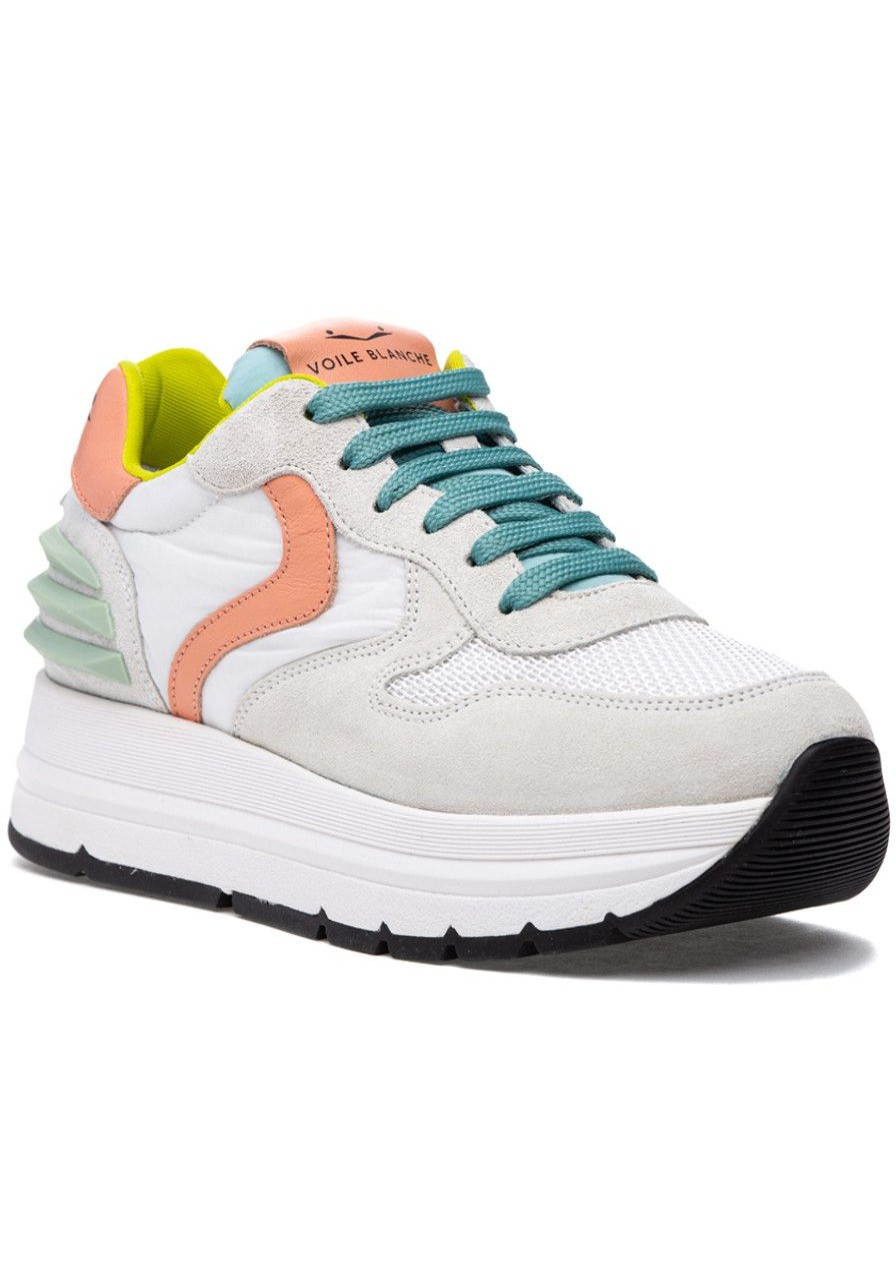 Women Voile Blanche Sneakers | Maran Power Sneaker White/Pink
