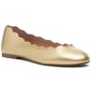 Women French Sole Flats | Jigsaw Flat Gold Leather