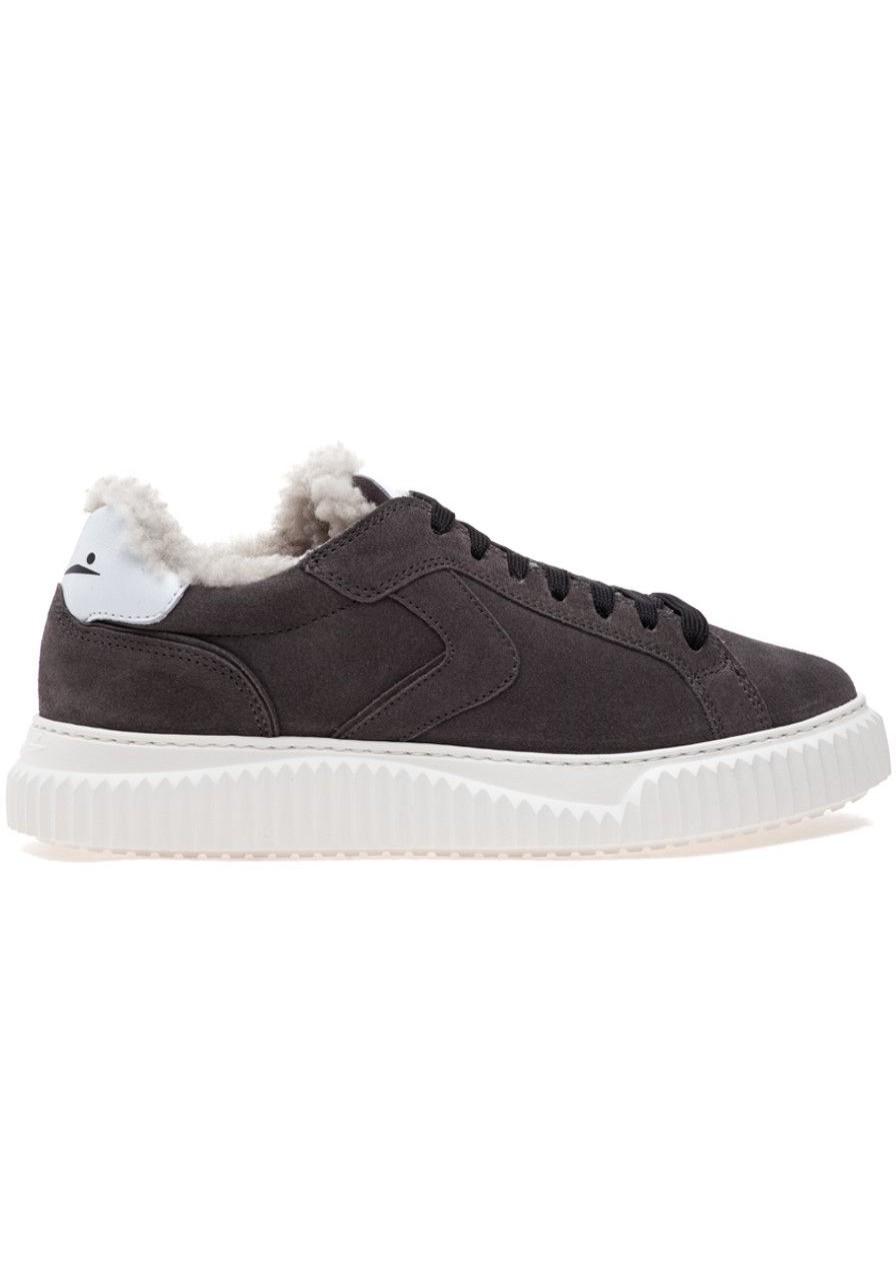 Women Voile Blanche Sneakers | Lipari Fur Sneaker Grey Suede