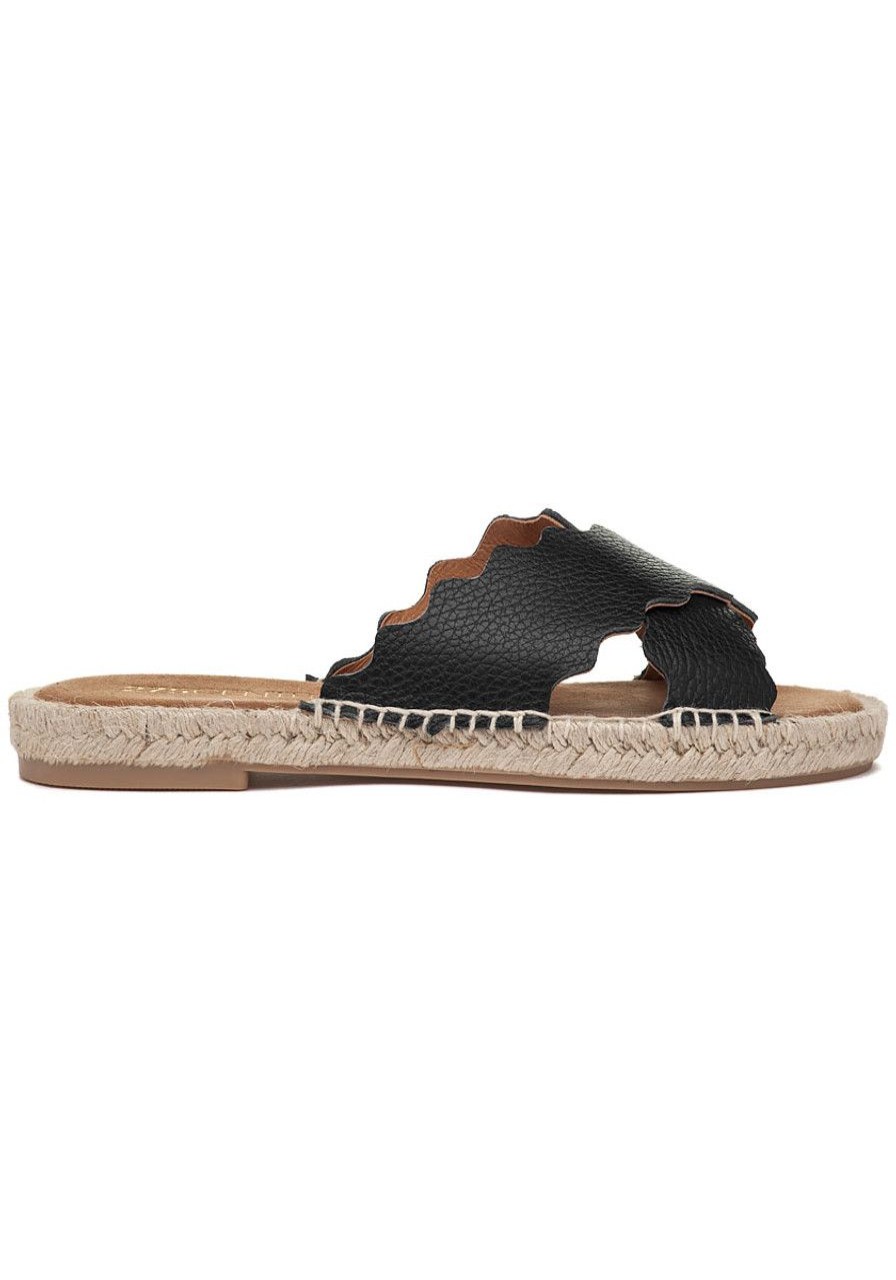 Women 275 Central Sandals | Mito-B Espadrille Sandal Black Leather