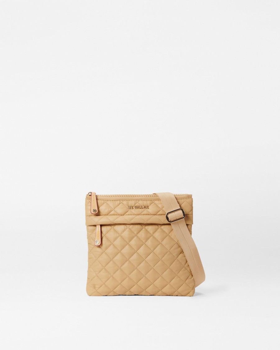 Women MZ Wallace Handbags Crossbody Bags | Metro Flat Crossbody Camel