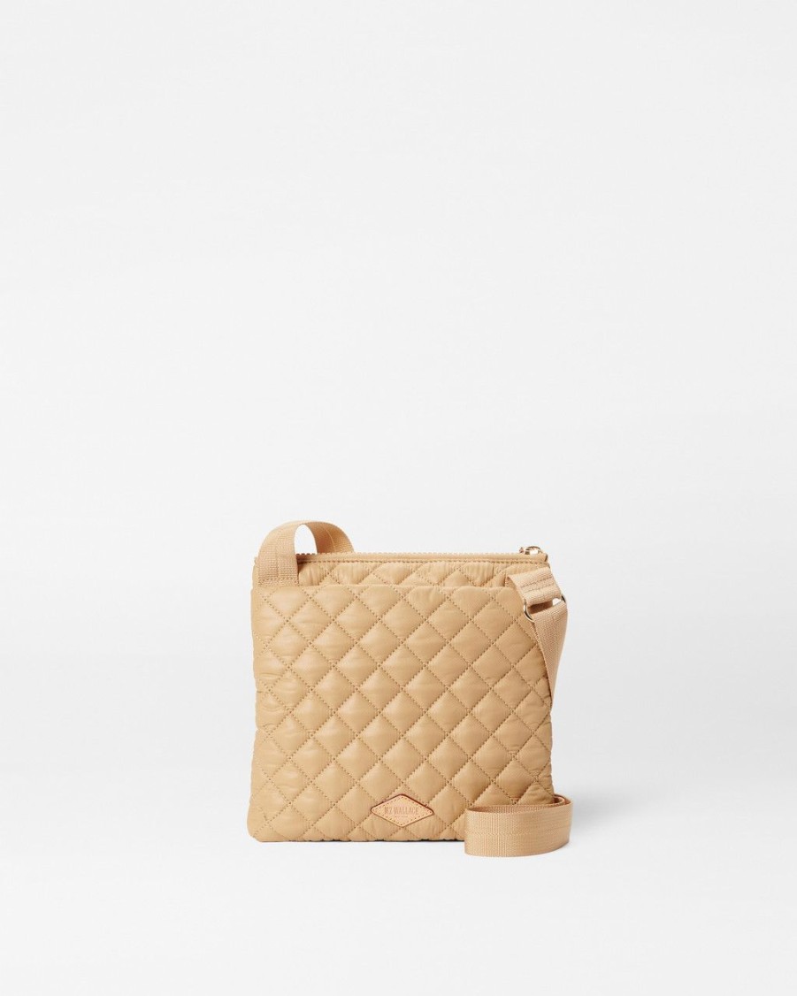 Women MZ Wallace Handbags Crossbody Bags | Metro Flat Crossbody Camel