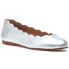 Women French Sole Flats | Jigsaw Flat Silver Leather