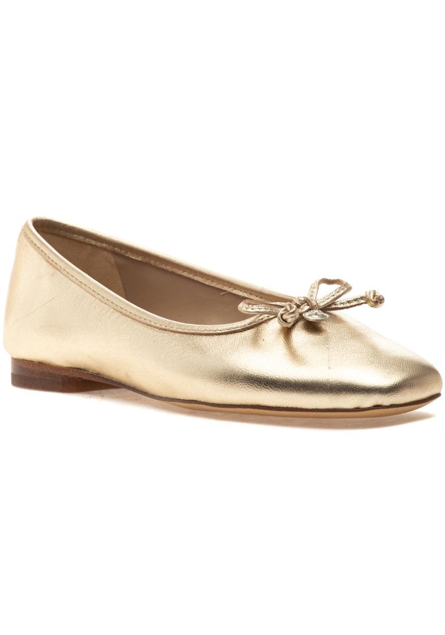 Women Sam Edelman Flats | Meadow Flat Gold Leather