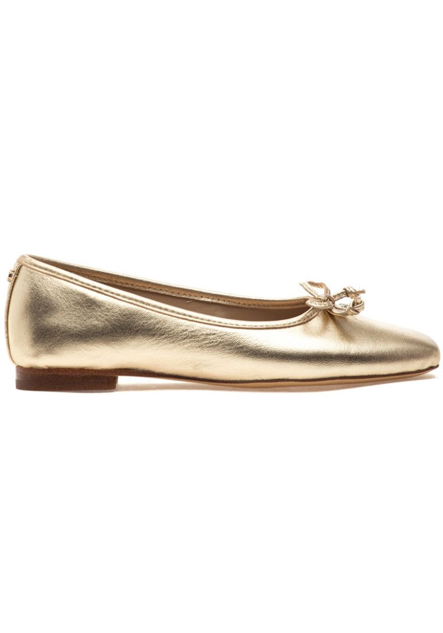 Women Sam Edelman Flats | Meadow Flat Gold Leather