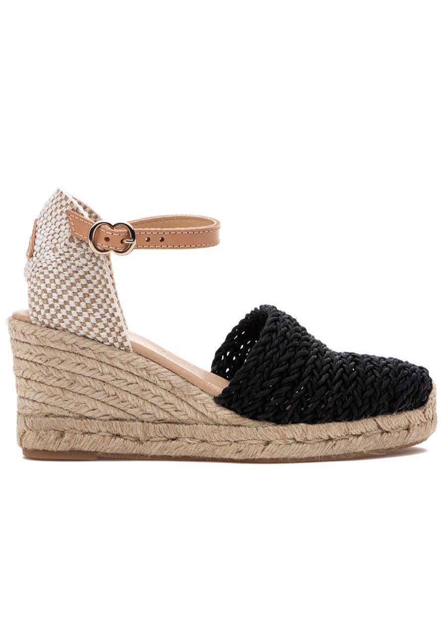 Women 275 Central Espadrilles | Millie Wedge Black Crochet