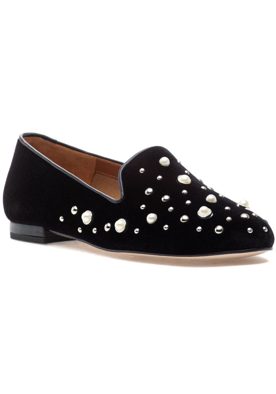 Women Jon Josef Flats | G-Perla Loafer Black Velvet