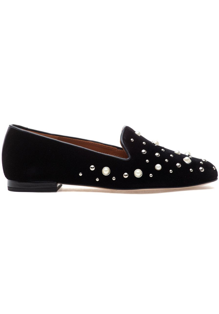 Women Jon Josef Flats | G-Perla Loafer Black Velvet
