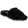 Women Urban Sport Slippers | Lelee Slipper Black Faux Fur