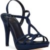 Women Jildor Sandals | Quiz Evening Sandal Navy Satin