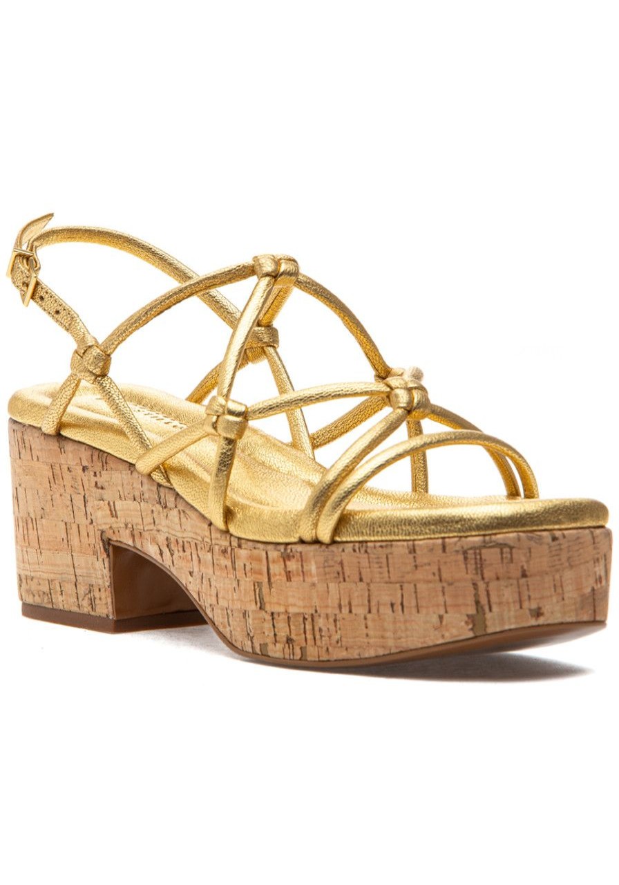 Women Mercedes Castillo Sandals | Camille Platform Sandal Gold Leather