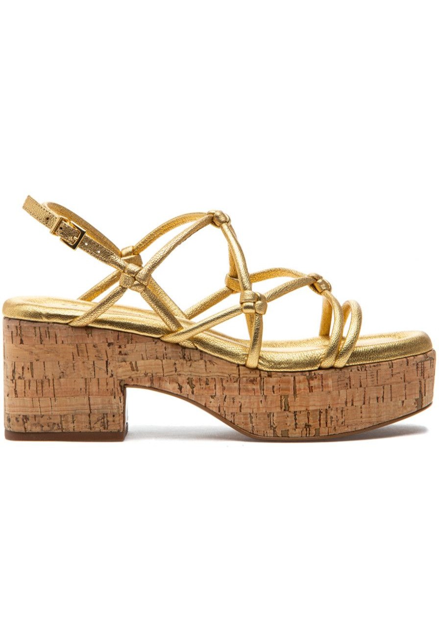 Women Mercedes Castillo Sandals | Camille Platform Sandal Gold Leather
