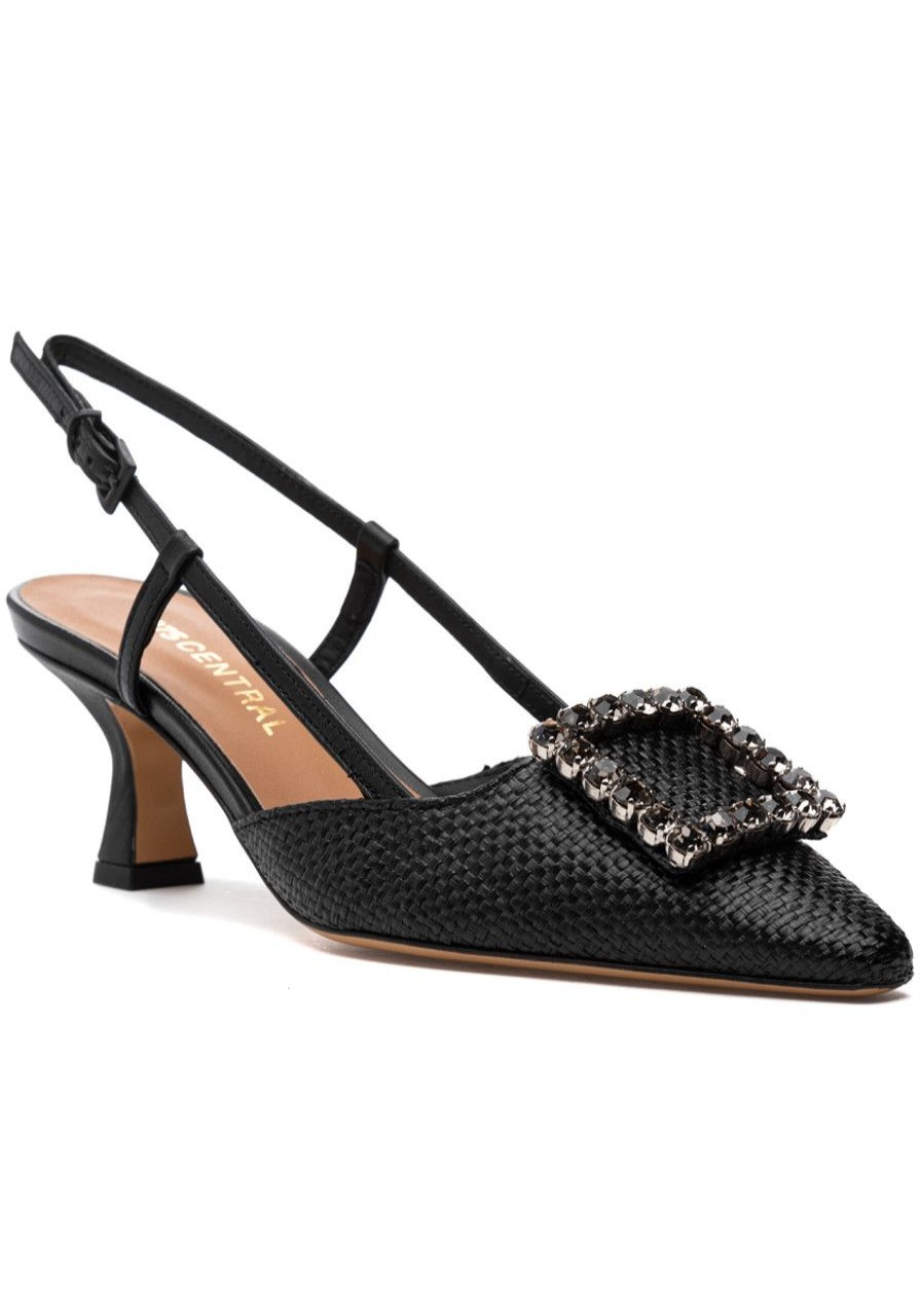 Women 275 Central Pumps | Forest Pump Black Raffia