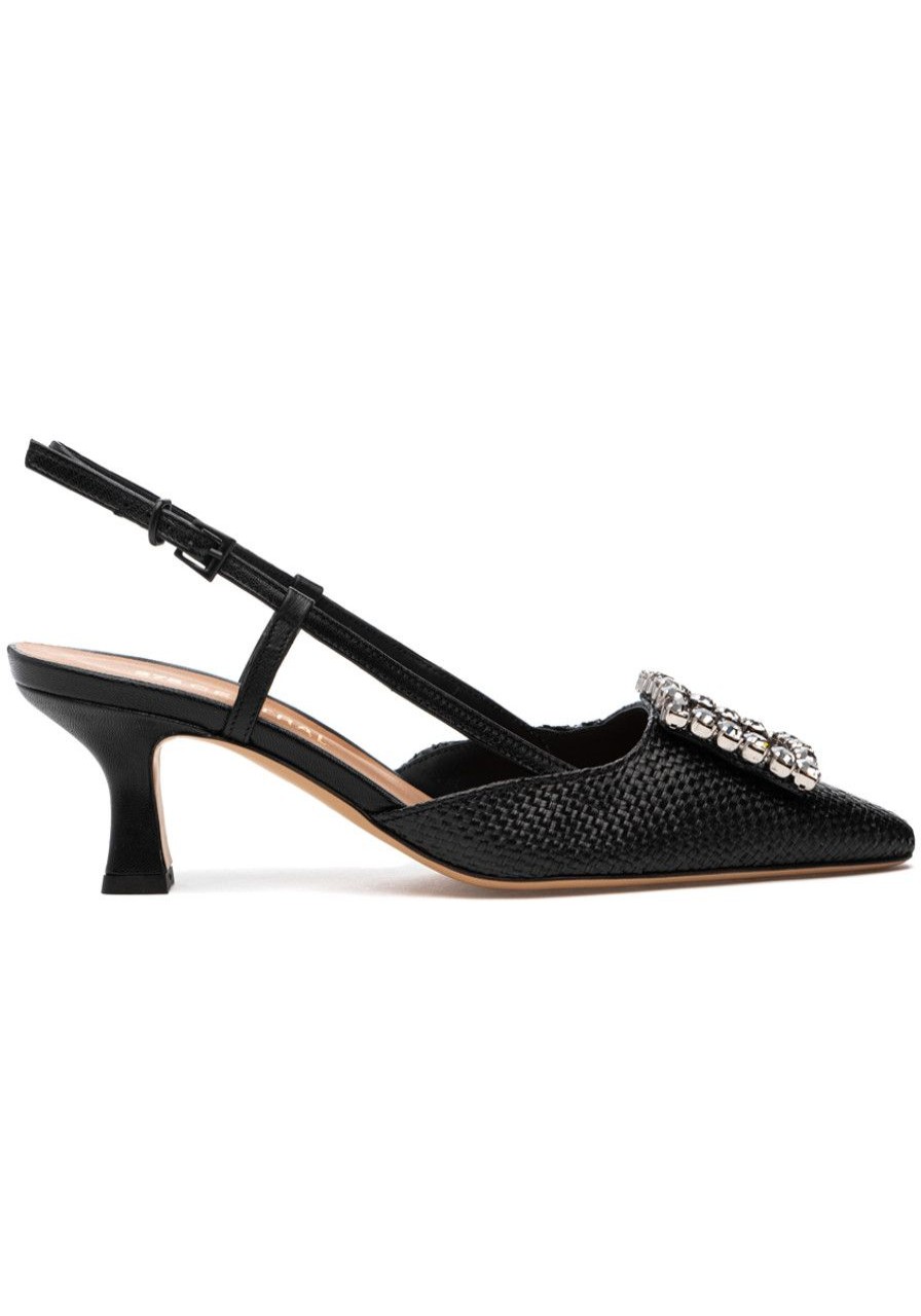 Women 275 Central Pumps | Forest Pump Black Raffia