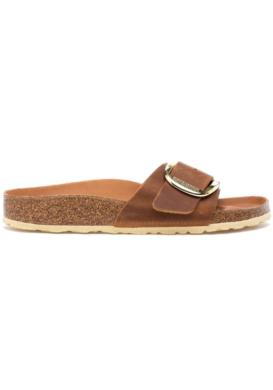 Women Birkenstock Sandals | Madrid Big Buckle Sandal Cognac Oiled Leather