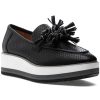 Women Johnston and Murphy Loafers & Oxfords | Gracelyn Perfed Tassel Loafer Black Leather