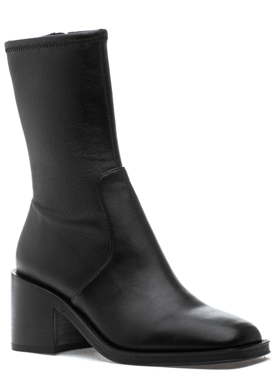 Women Loeffler Randall Boots | Nolan Boot Black Stretch Leather