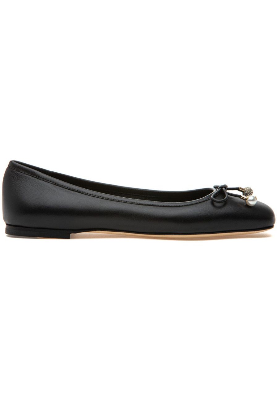 Women Jimmy Choo Flats | Elme Flat Black Leather
