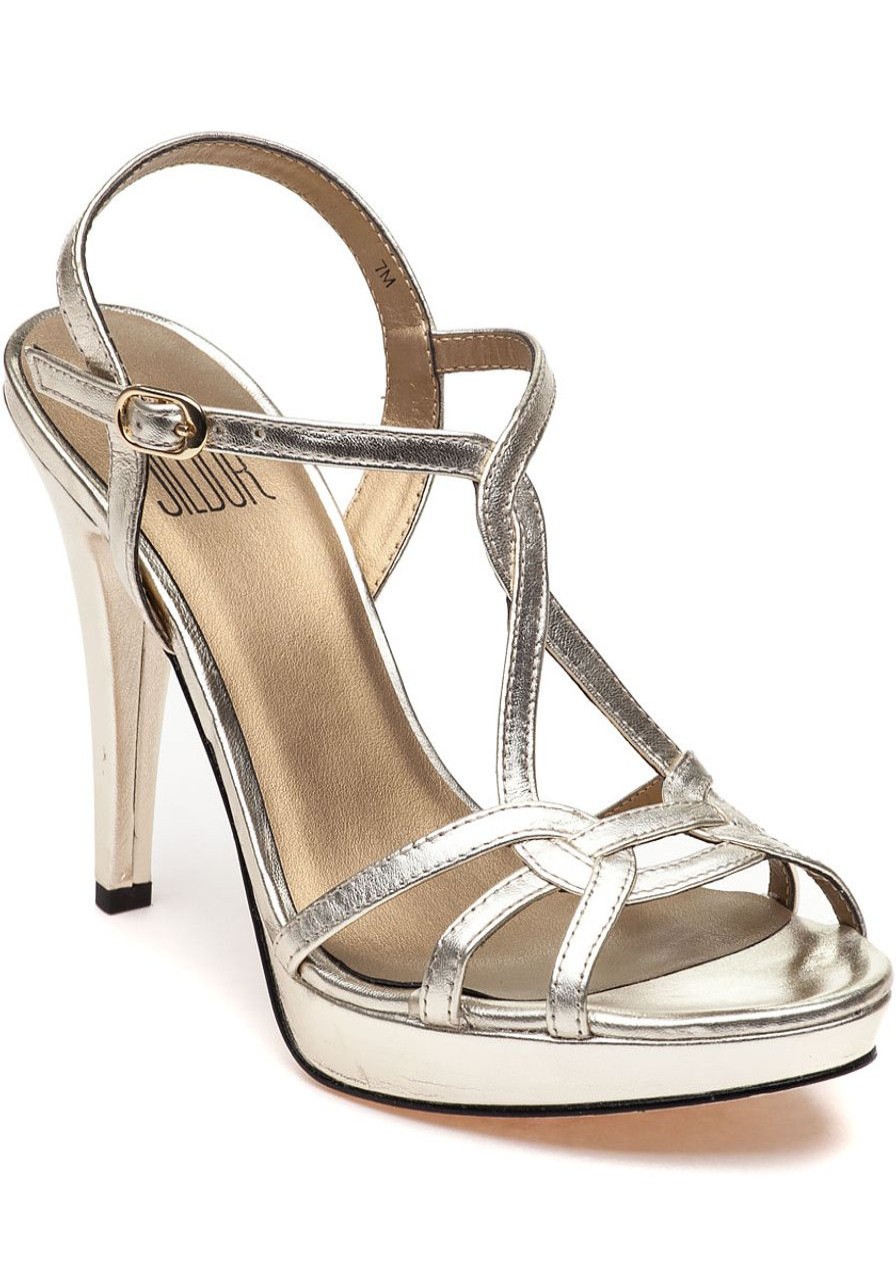 Women Jildor Sandals | Quiz Evening Sandal Platinum Leather