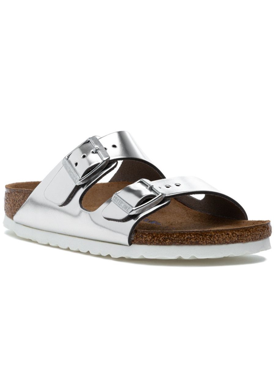 Women Birkenstock Sandals | Arizona Sandal Silver Leather