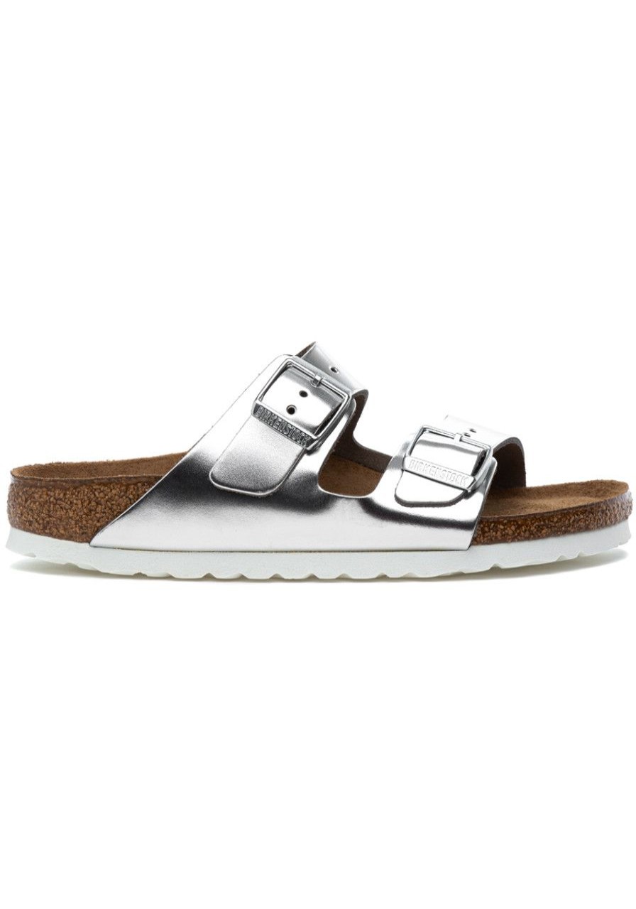 Women Birkenstock Sandals | Arizona Sandal Silver Leather