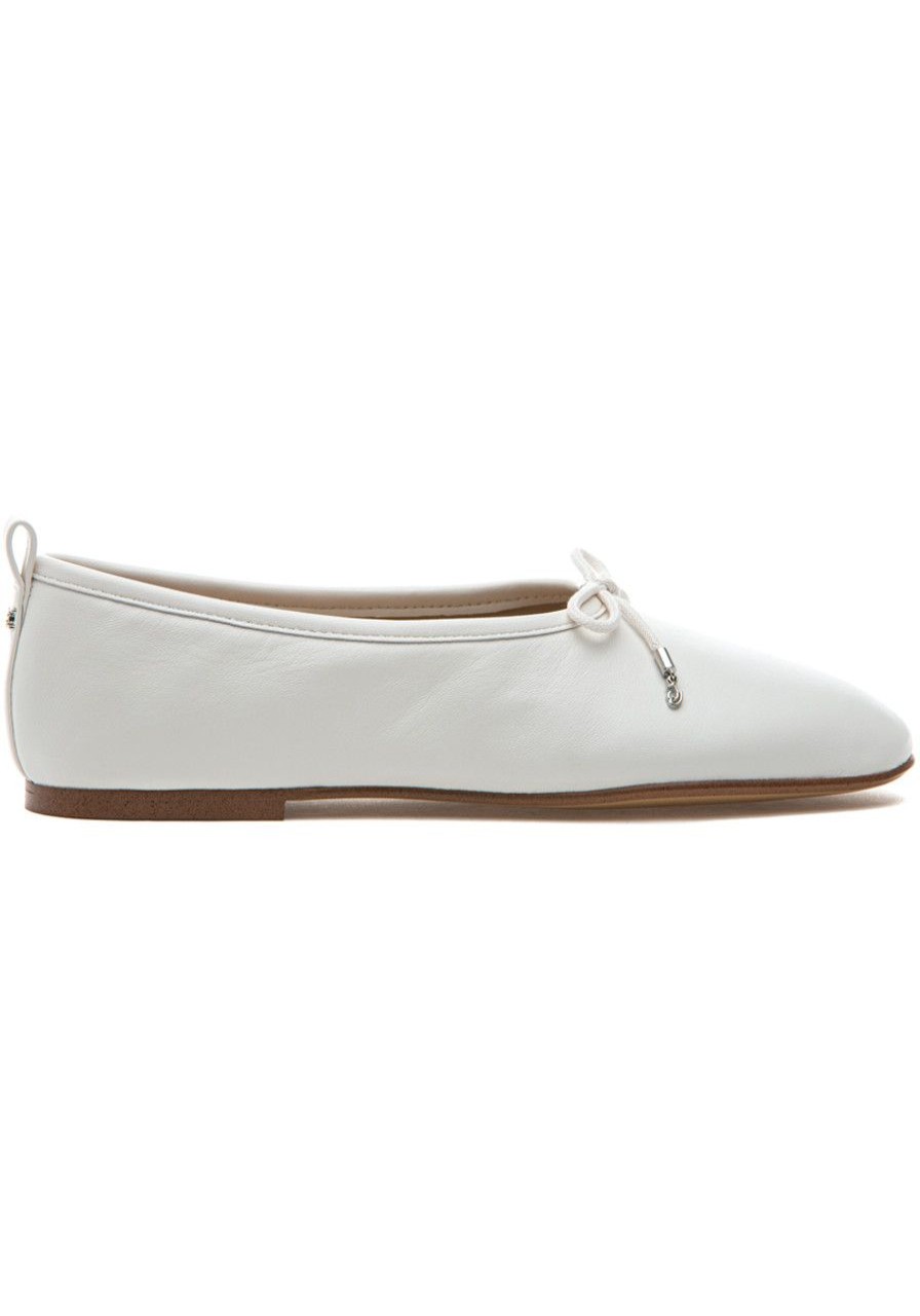 Women Sam Edelman Flats | Ari Ballet Flat Bright White Leather