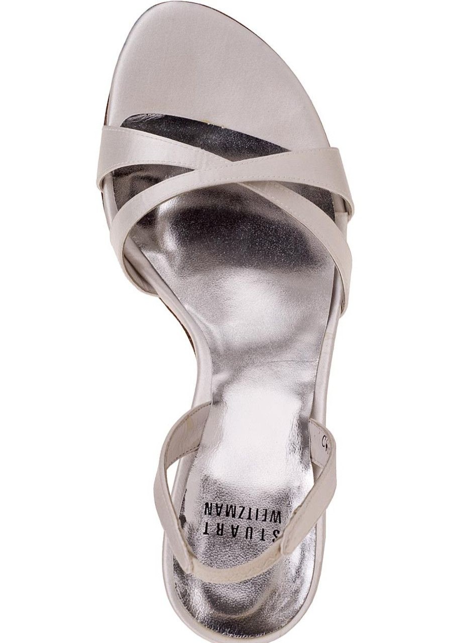 Women Stuart Weitzman Sandals | Delovely White Satin