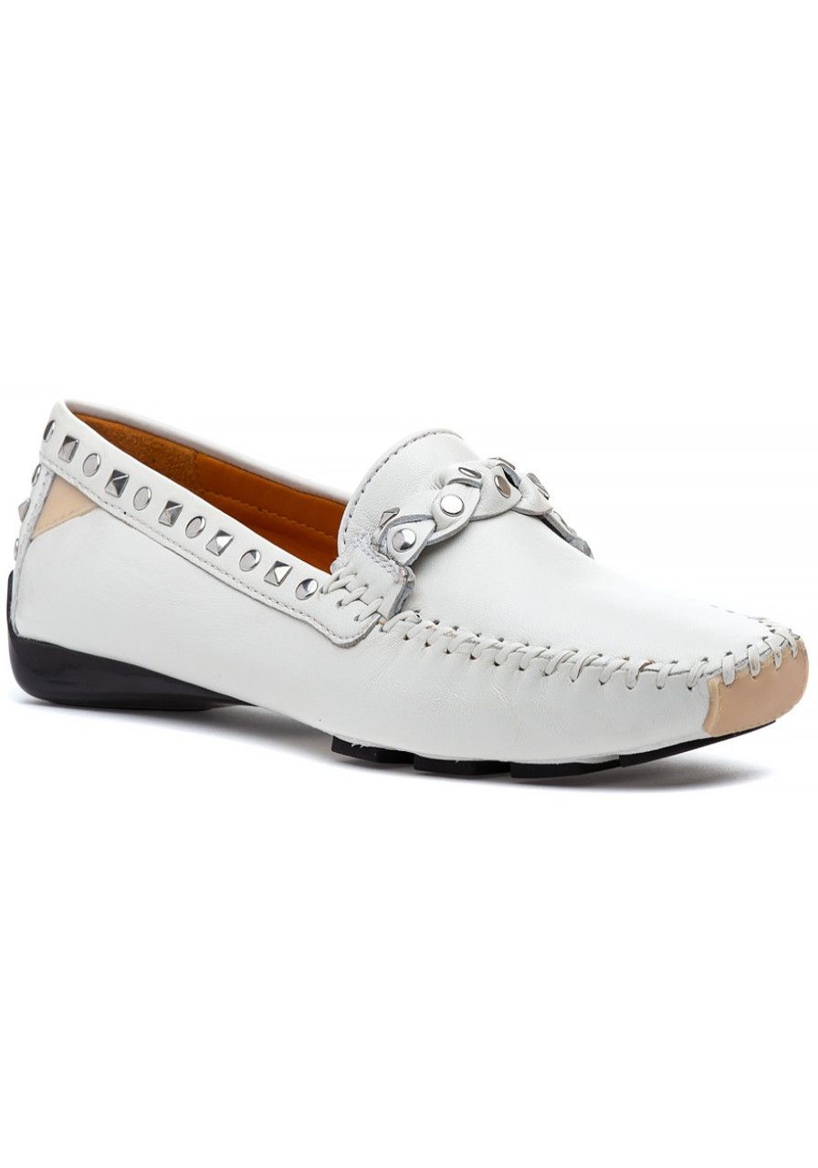 Women Robert Zur Loafers & Oxfords | Twisted Galaxy Loafer White True Glove