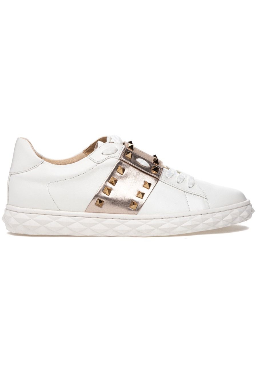 Women Jildor Sneakers | Odile Sneaker White Leather/Gold