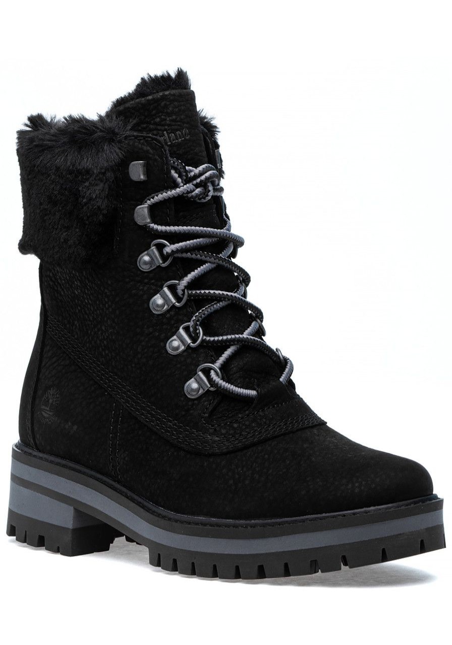 Women Timberland Boots | Courmayeur Valley 6-Inch Boot Black Waterproof Nubuck