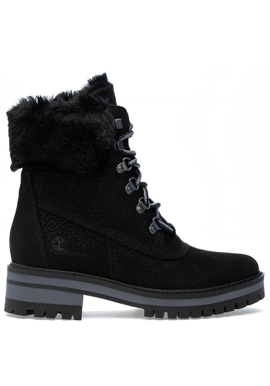 Women Timberland Boots | Courmayeur Valley 6-Inch Boot Black Waterproof Nubuck