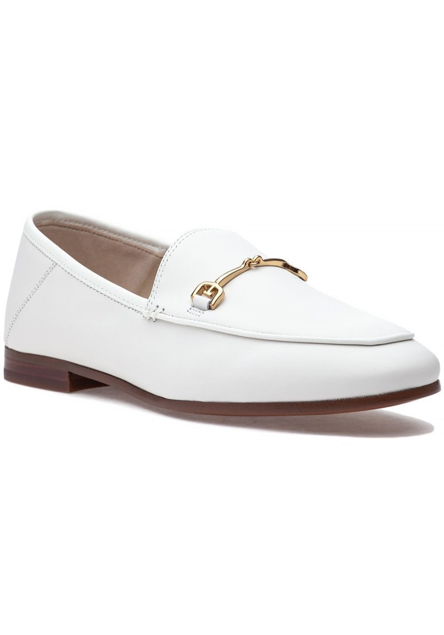 Women Sam Edelman Flats | Loraine Loafer White Leather
