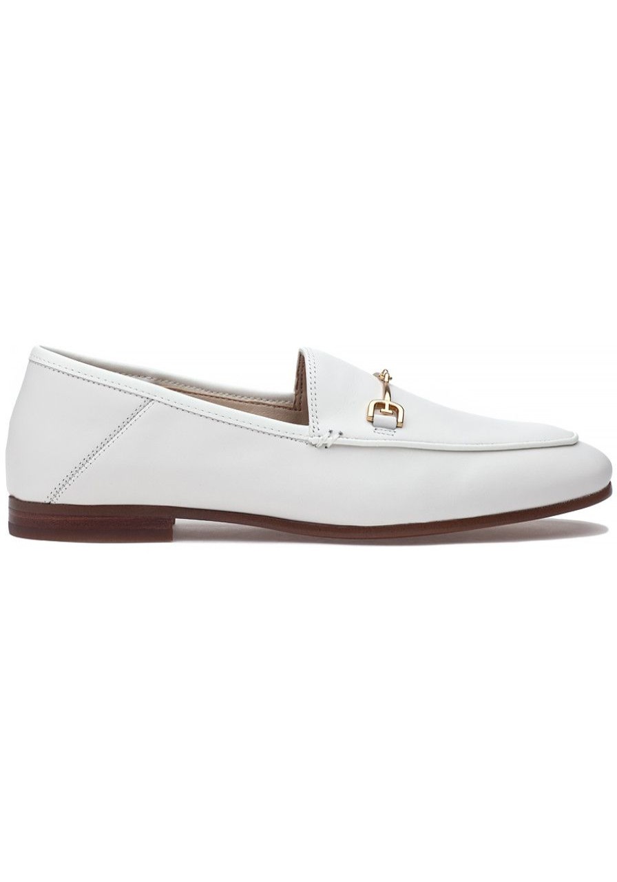 Women Sam Edelman Flats | Loraine Loafer White Leather