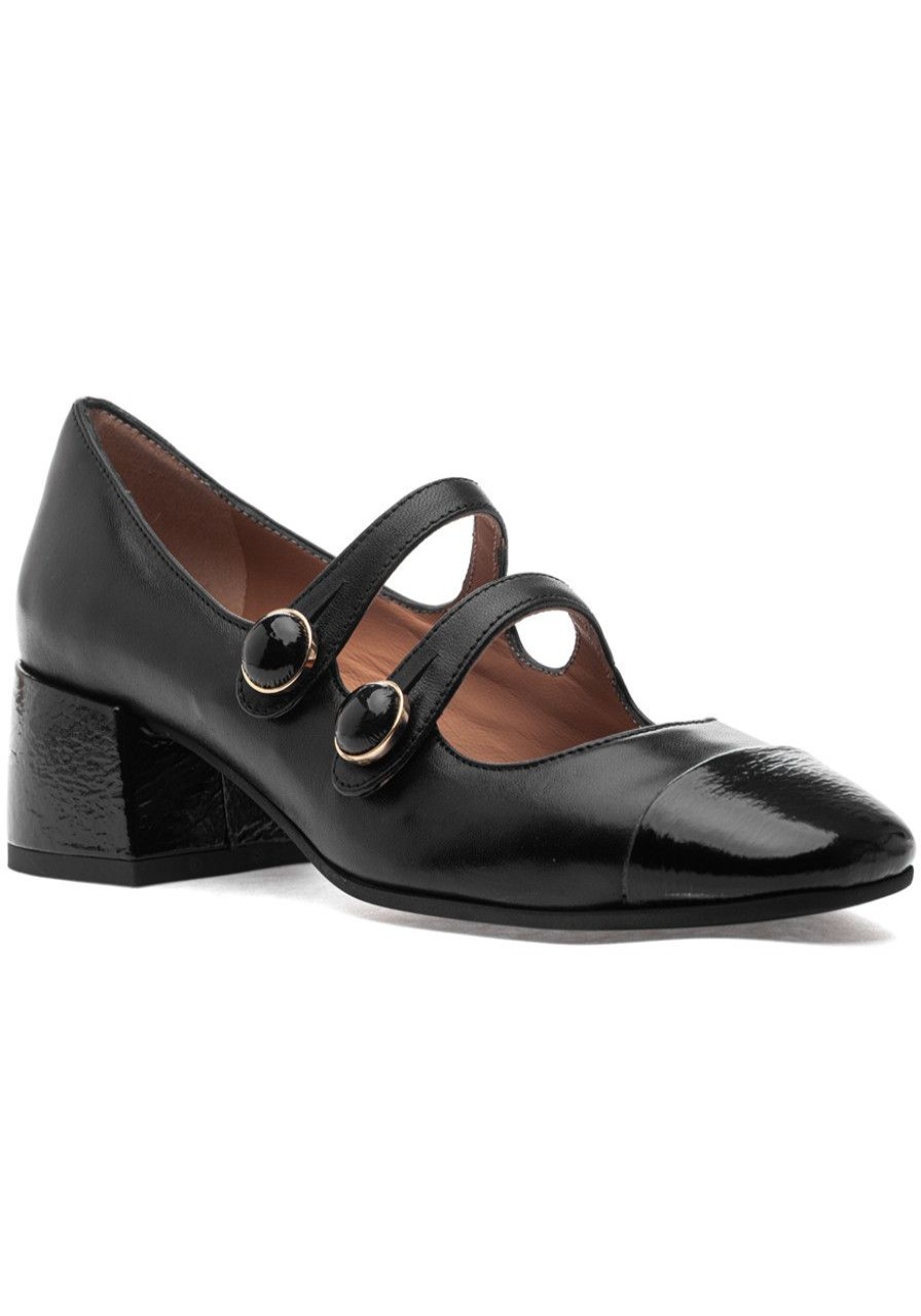 Women 275 Central Pumps | Freida Pump Black Nappa/Patent Leather