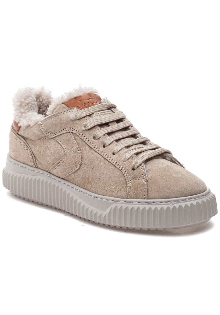 Women Voile Blanche Sneakers | Lipair Fur Sneaker Beige Suede