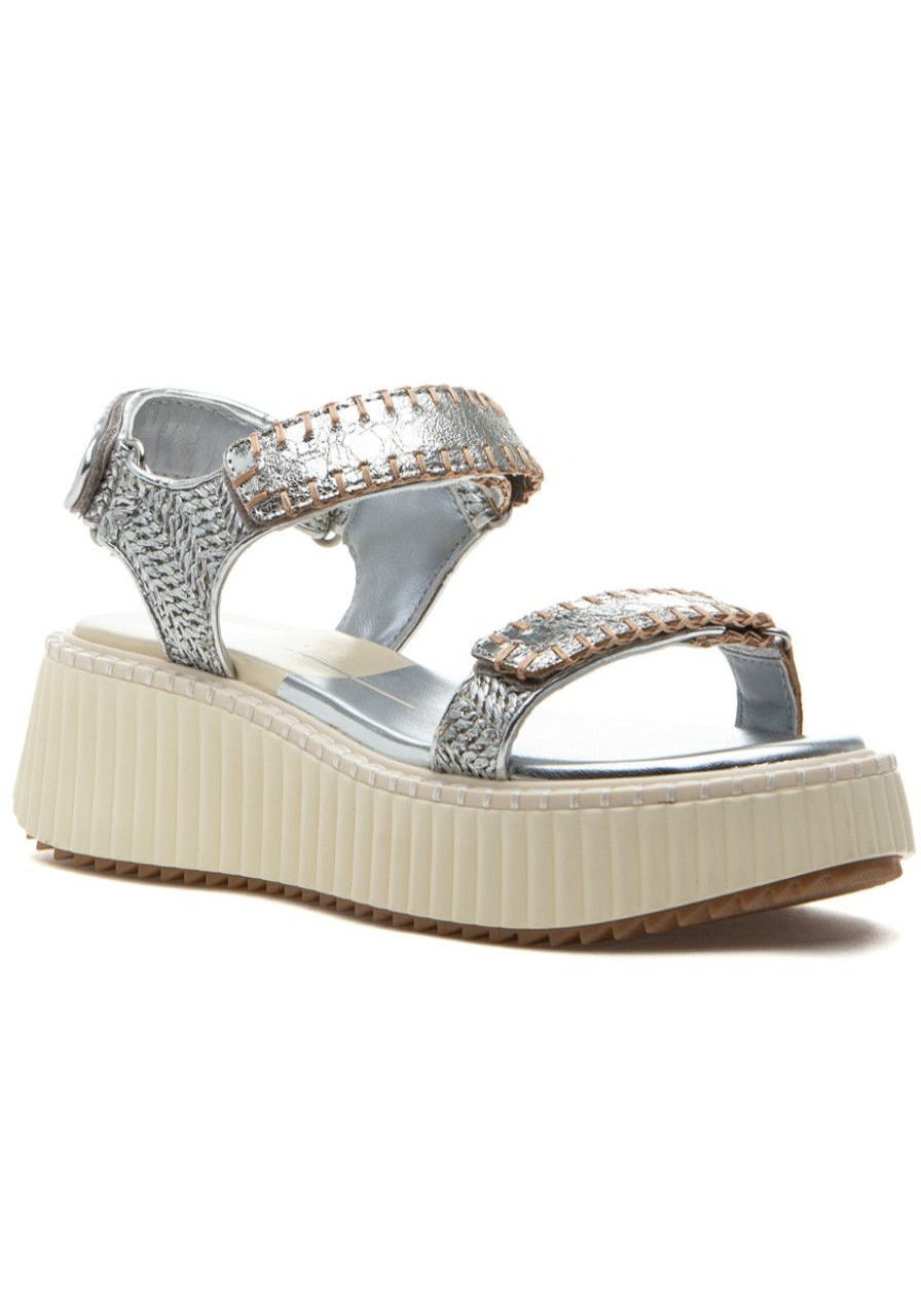 Women Dolce Vita Sandals | Debra Sandal Silver Distressed Leather