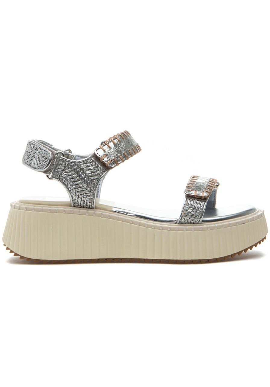 Women Dolce Vita Sandals | Debra Sandal Silver Distressed Leather