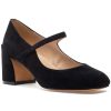Women Silent D Pumps | Korin Heel Black Suede