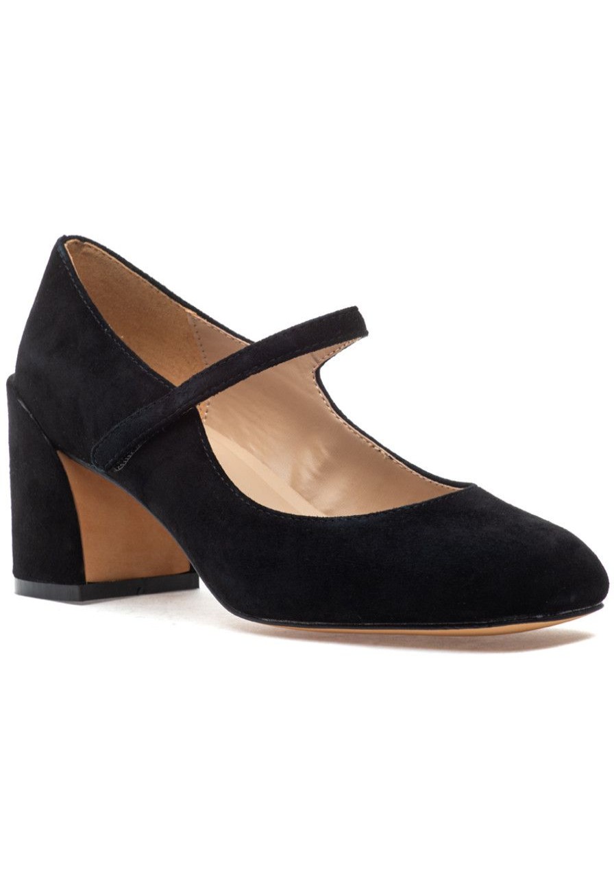 Women Silent D Pumps | Korin Heel Black Suede