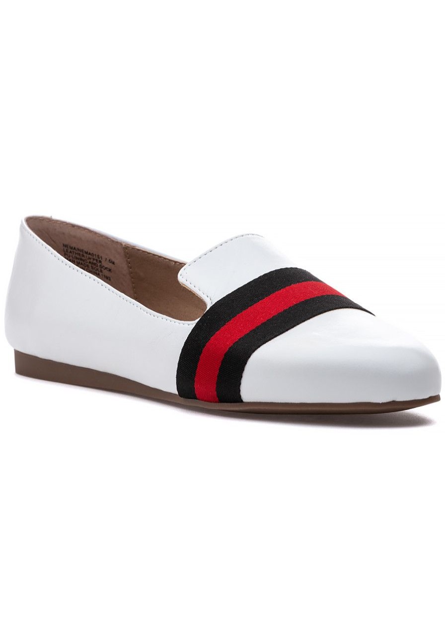 Women Steve Madden Flats | Nema Loafer White Leather