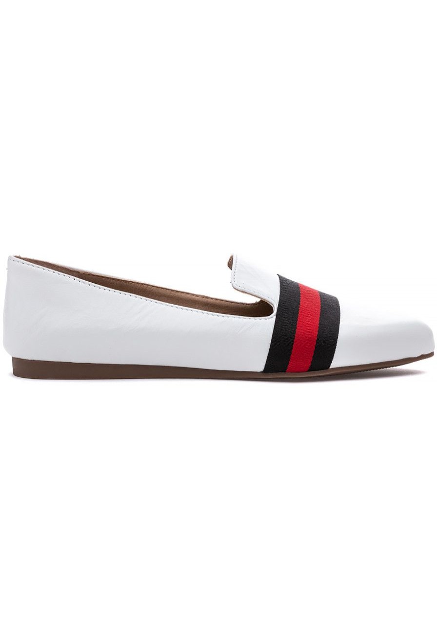 Women Steve Madden Flats | Nema Loafer White Leather