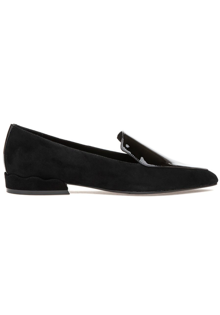 Women Jildor Flats | Saturday Loafer Black Suede/Patent