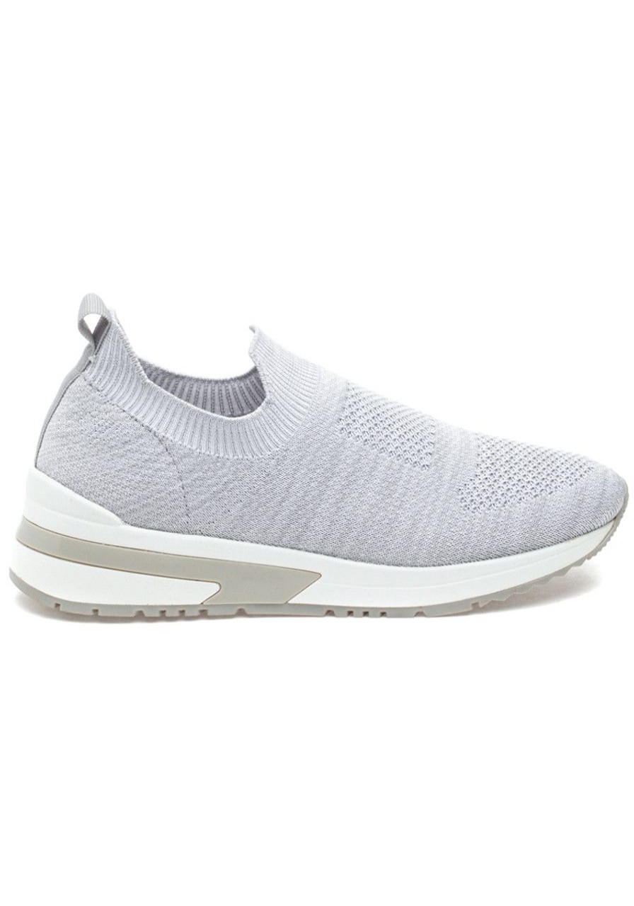 Women Urban Sport Sneakers | Golic Sneaker Ligh Grey 2-Tone Knit