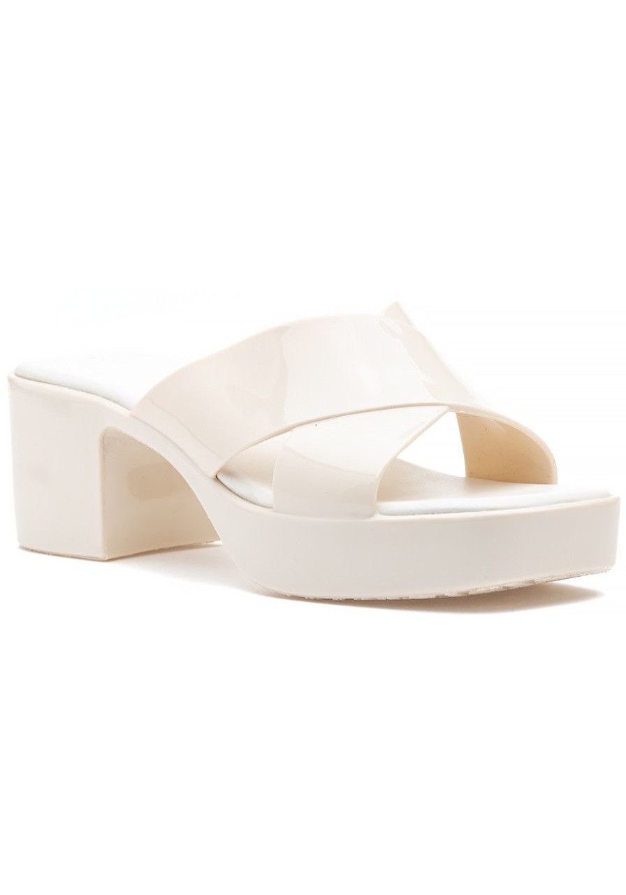 Women Jeffrey Campbell Sandals | Bubble Gum Sandal Cream Shiny