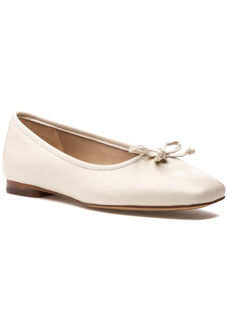 Women Sam Edelman Flats | Meadow Flat Modern Ivory Leather