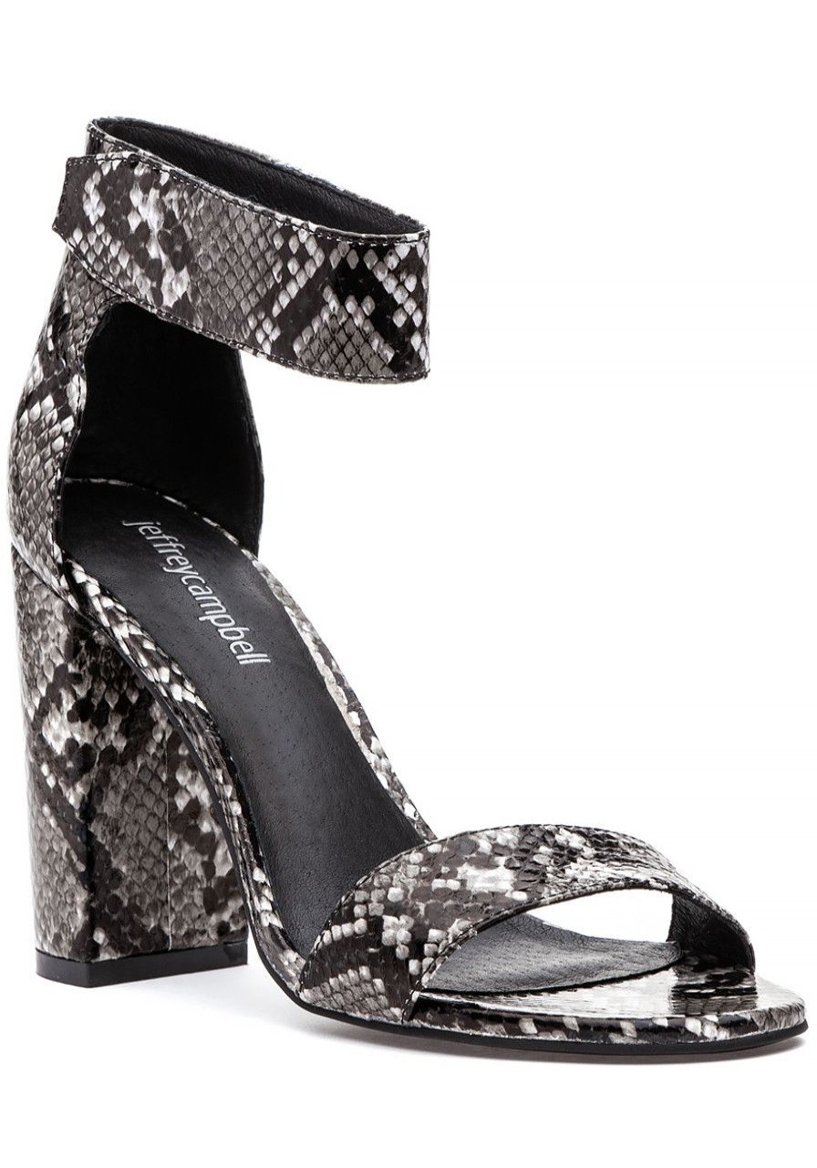 Women Jeffrey Campbell Sandals | Lindsay Sandal Black Grey Snake