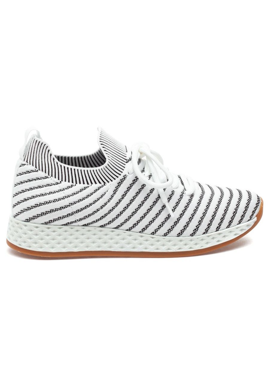 Women Urban Sport Sneakers | Opy Sneaker Black/White 2-Tone Knit