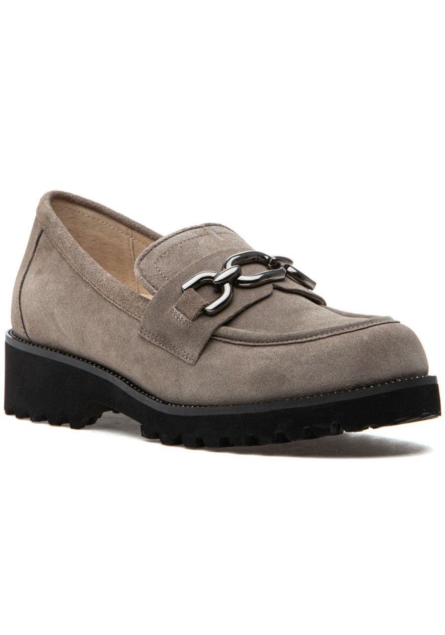 Women Jildor Loafers & Oxfords | Zeus Loafer Dark Taupe Suede
