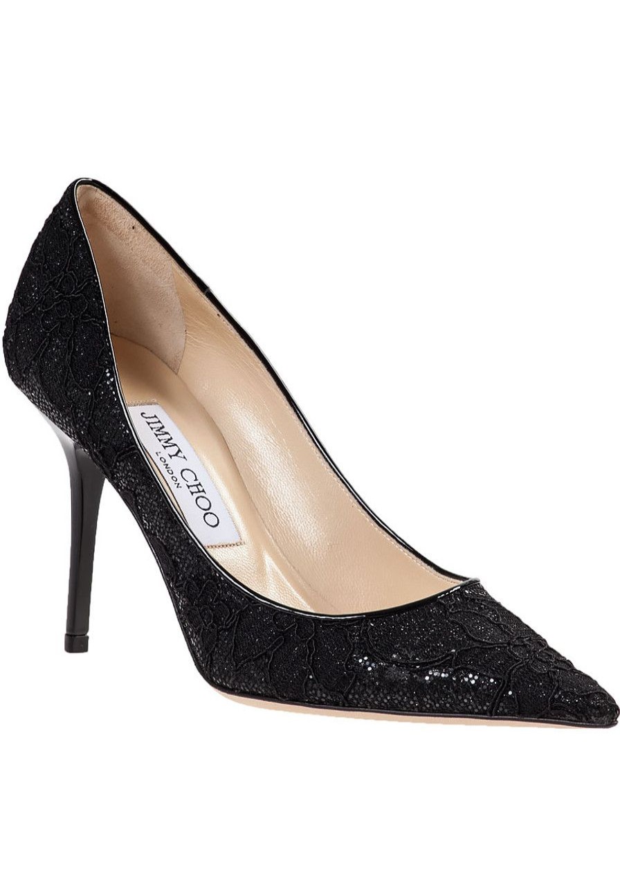 Women Jimmy Choo Pumps | Agnes Pump Black Lace Fabric