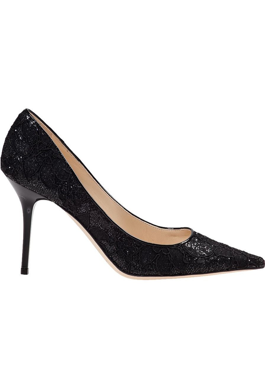 Women Jimmy Choo Pumps | Agnes Pump Black Lace Fabric